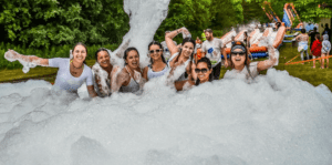 A group of people at the Foam Fest.