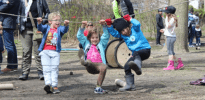 Kids playing outside.