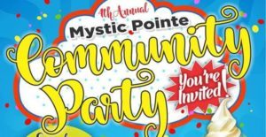 A section of the community party flyer.