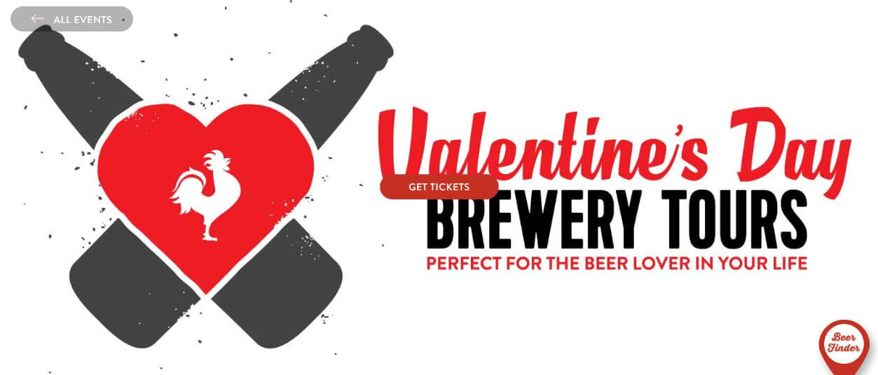 The Valentine's Day Brewery Tour poster.