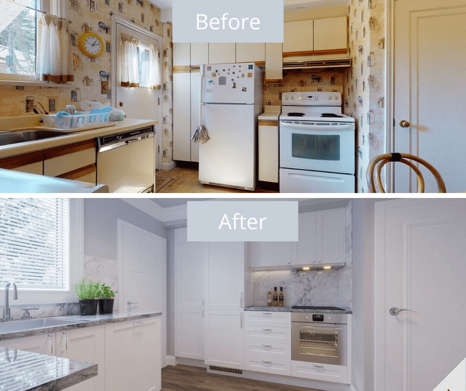 Virtual home staging - kitchen before and after