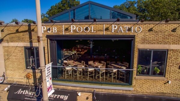The Crooked Cue patio.