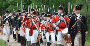 People participating in a reinactment.