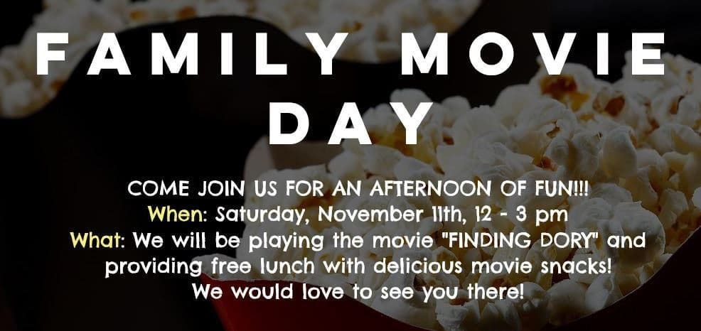 The Family Movie Day poster.