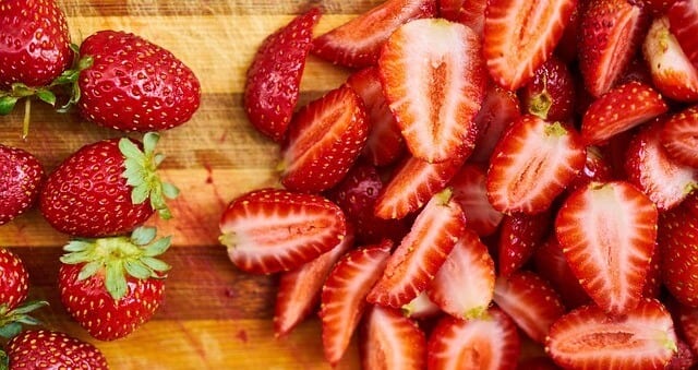 Fresh strawberries.
