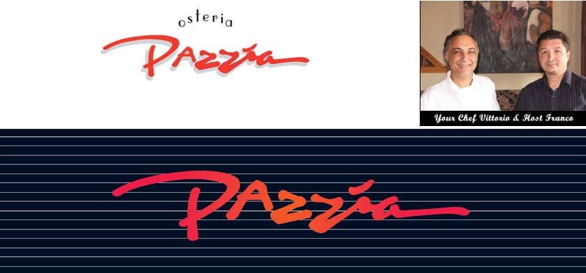 Pazzia Osteria's homepage.