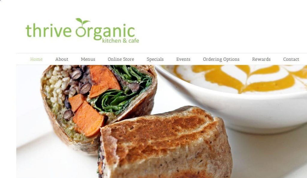Thrive homepage.