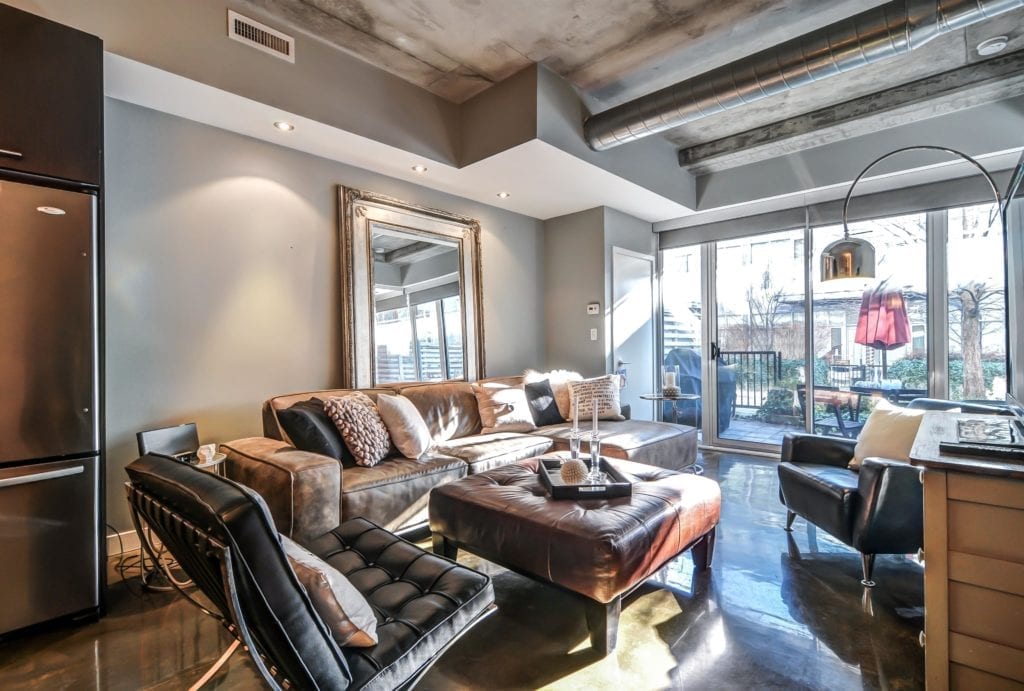 107 - 201 Carlaw Ave - Living Room