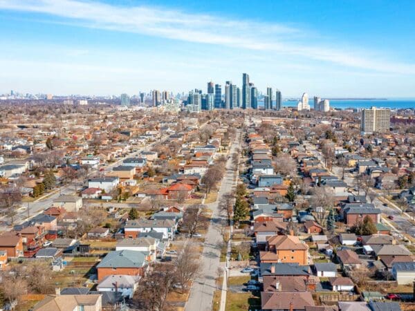 Drone Photo Etobicoke Looking Toward Lake Ontario