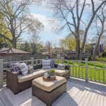 backyard vistas from the deck at 10 woodbury place