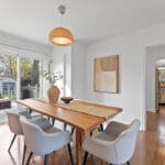 Dining room at 10 woodbury place with walkout to massive backyard