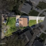 lot lines showing pie shaped lot at 10 woodbury place