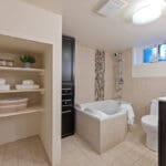 updated lower level bathroom at 10 woodbury place
