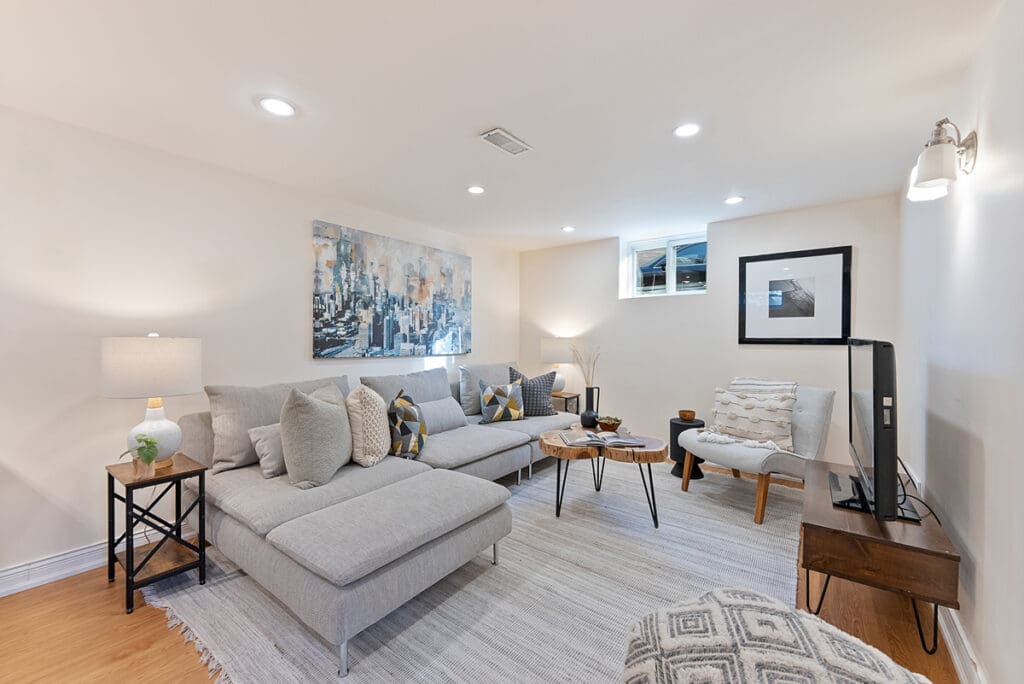 beautiful modern recreation room at 10 woodbury place in alderwood, etobicoke