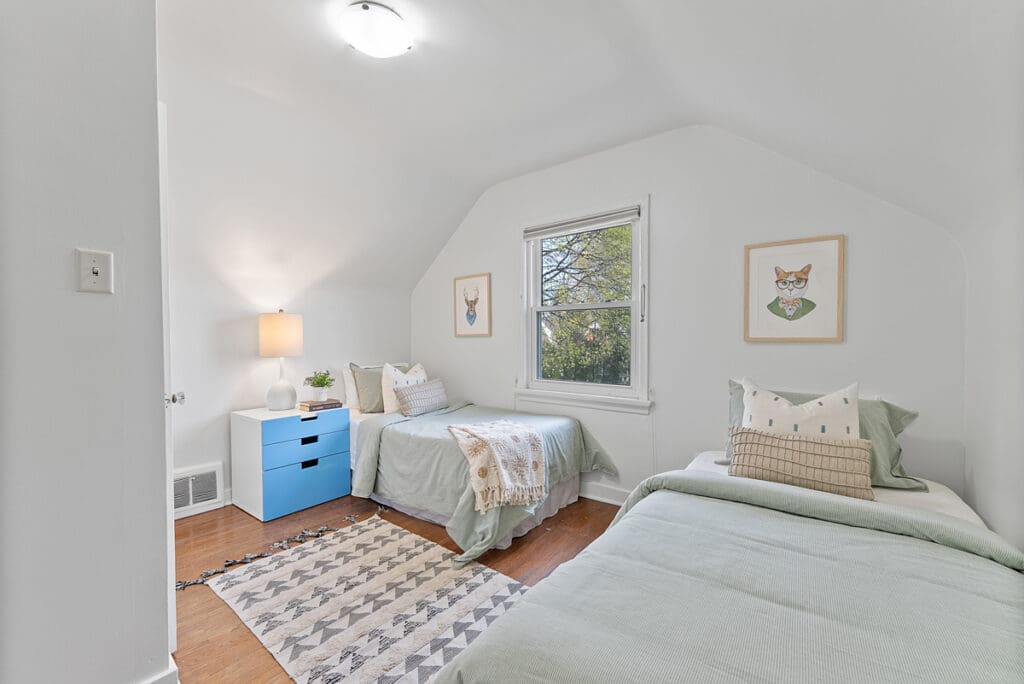 spacious second bedroom at 10 woodbury place in west Toronto
