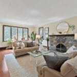 Living room at 1370 Islington Avenue brimming with original character