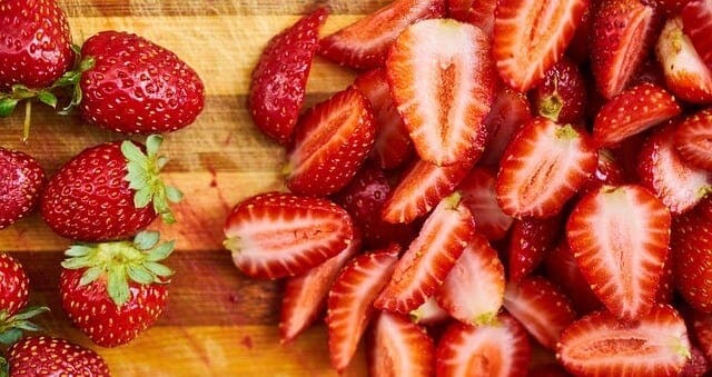 Fresh strawberries.