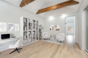 Primary retreat with separate office/lounge area at Etobicoke listing at 28 Martin Grove Road