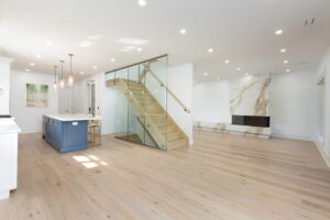 Kitchen overlooking dining and living spaces at 28 Martin Grove Road