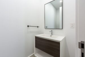 Lower level powder room at 28 Martin Grove Road